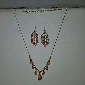 Pink and gold jewelry set